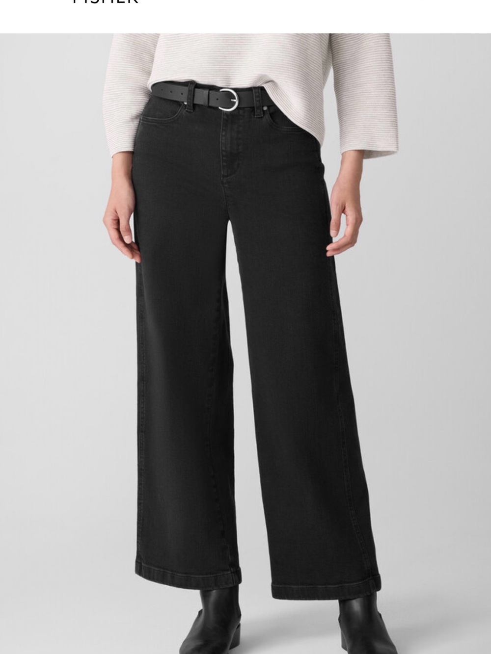 Eileen Fisher Black Wide-Leg Jeans
